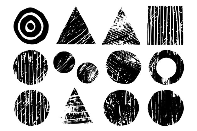 Colección de sellos de tinta vintage Elementos vectoriales en apuros para fondos y diseños grungy