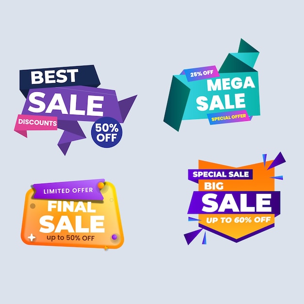una colección de señales coloridas para la mejor venta