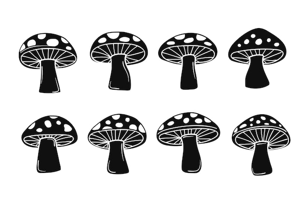 Colección de setas de silueta Ilustración vectorial