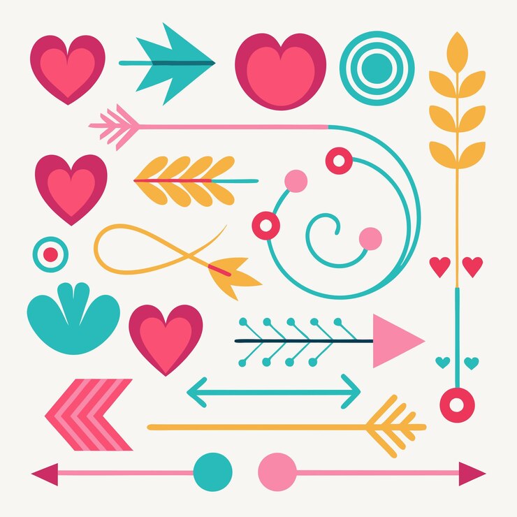 Vector una colección de signos coloridos y flechas con flechas y flechas