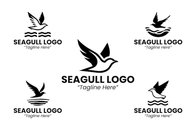 Colección Silhoutte del logotipo de la gaviota