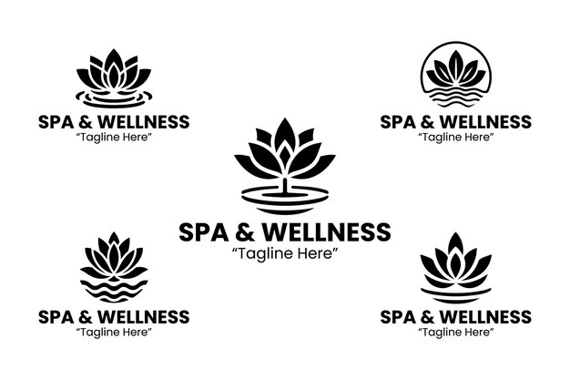 Colección Silhoutte de logotipos de spa y bienestar