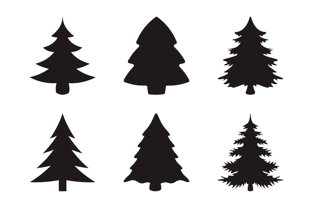 Vector colección de silueta de árbol de navidad