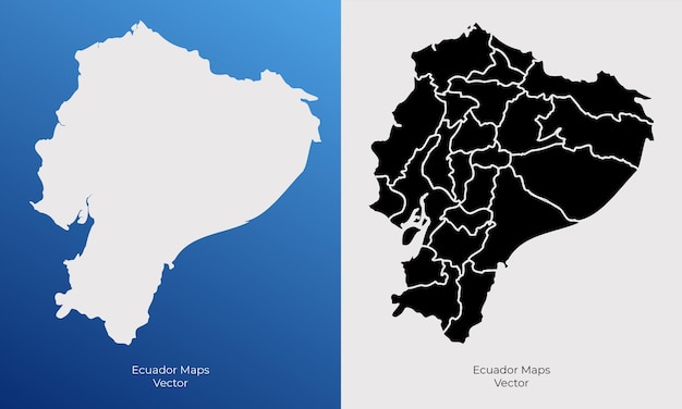 Colección de silueta Ecuador mapas diseño vector Silueta Ecuador mapas vector