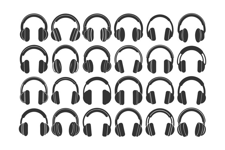 Colección de siluetas de auriculares