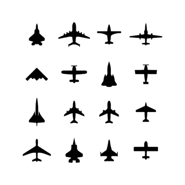 Colección de siluetas de aviones