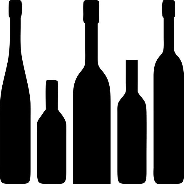 Colección de siluetas de botellas