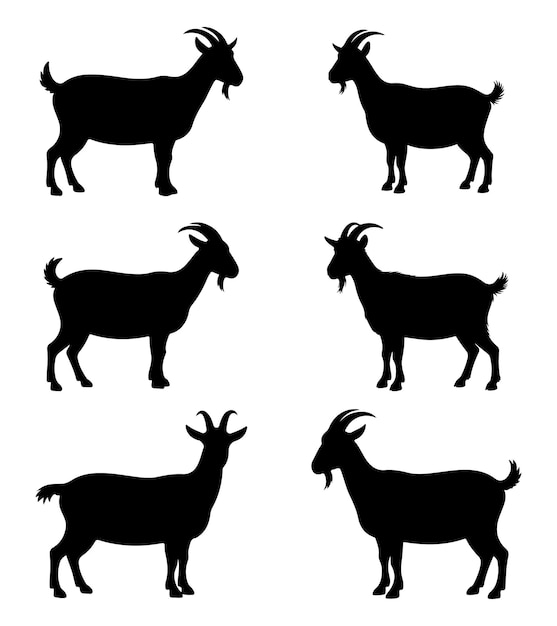 Colección de siluetas de cabras