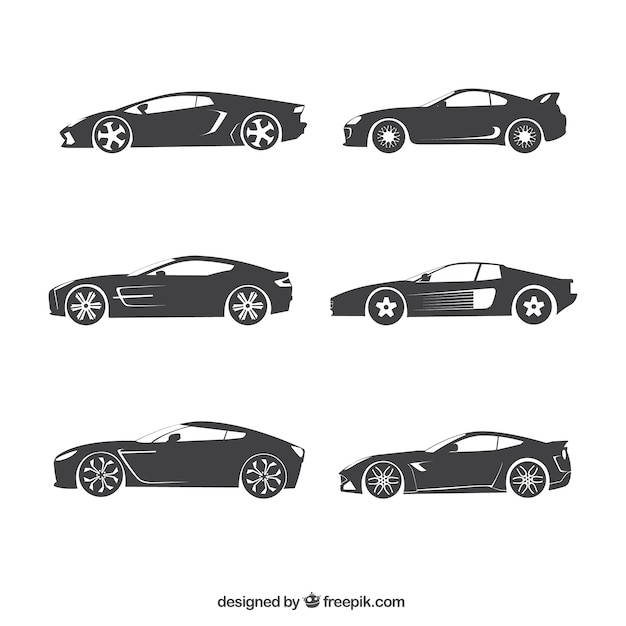 Vector colección de siluetas de coches