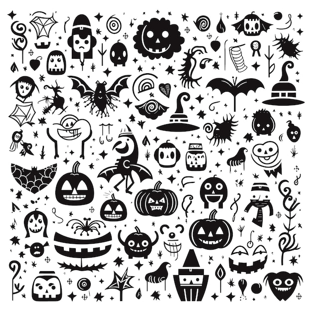 Colección de siluetas de halloween