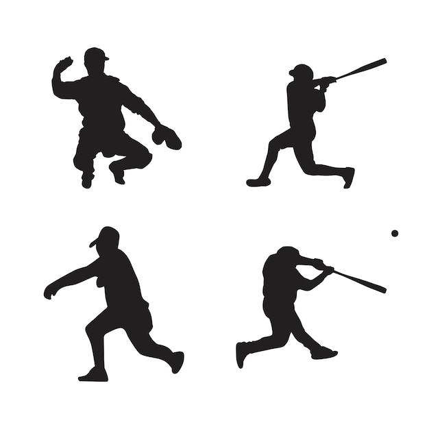 Colección de siluetas de jugadores de béisbol