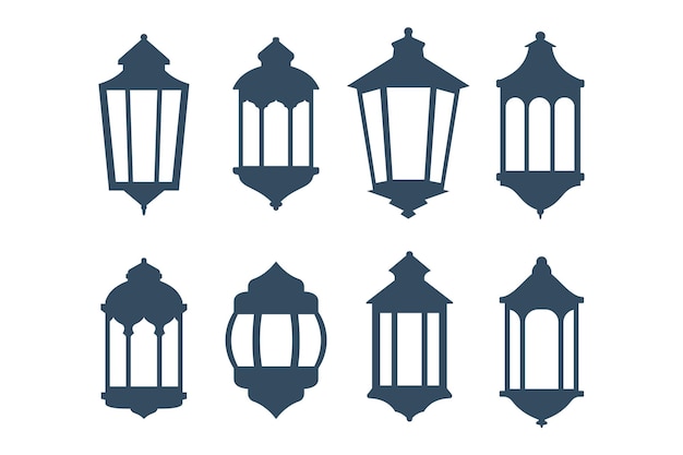 Colección de siluetas de linternas de Ramadán