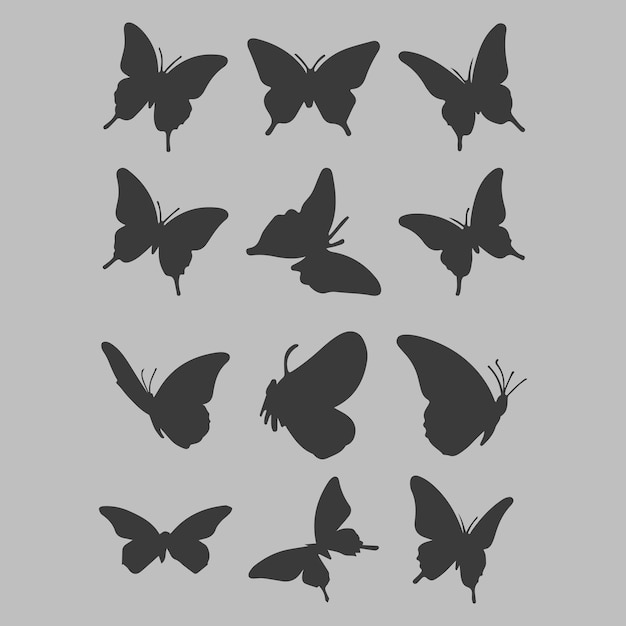 Colección de siluetas de mariposas para proyectos creativos