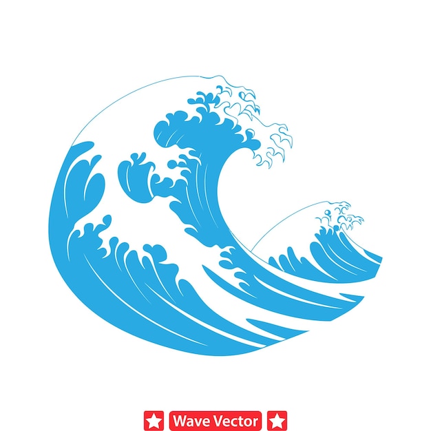 Vector colección de siluetas de olas estilosas para creativos