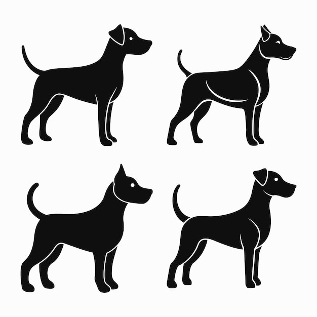 Colección de siluetas de perros