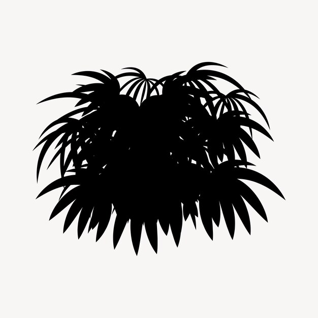 Colección de siluetas de plantas de interior. Plantas en maceta aisladas en blanco