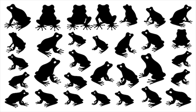 Colección de siluetas de ranas