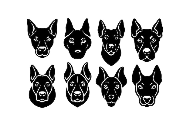 Colección de siluetas de razas de perros