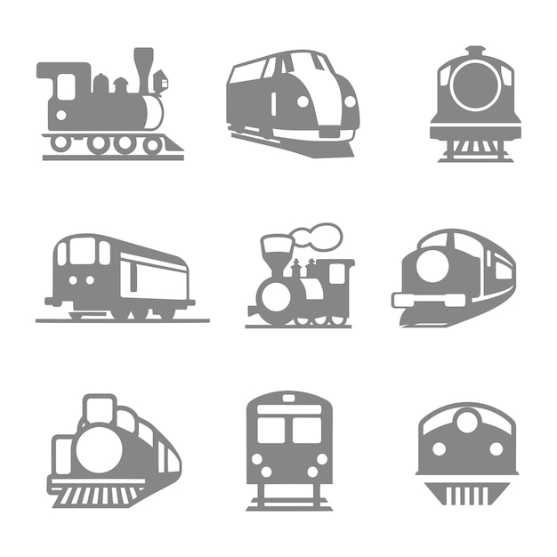 Colección de siluetas de trenes