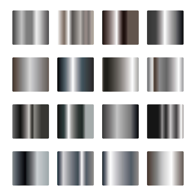 Colección Silver Metal Gray Gradient set Shin Luxury Bright