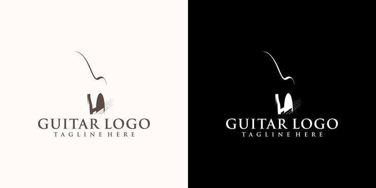 Colección de símbolo de logotipo abstracto de lujo para guitarra clásica