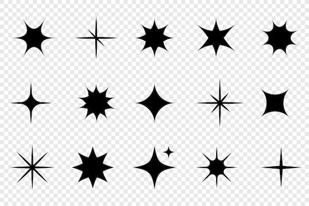 Colección de símbolos de chispas de estrellas