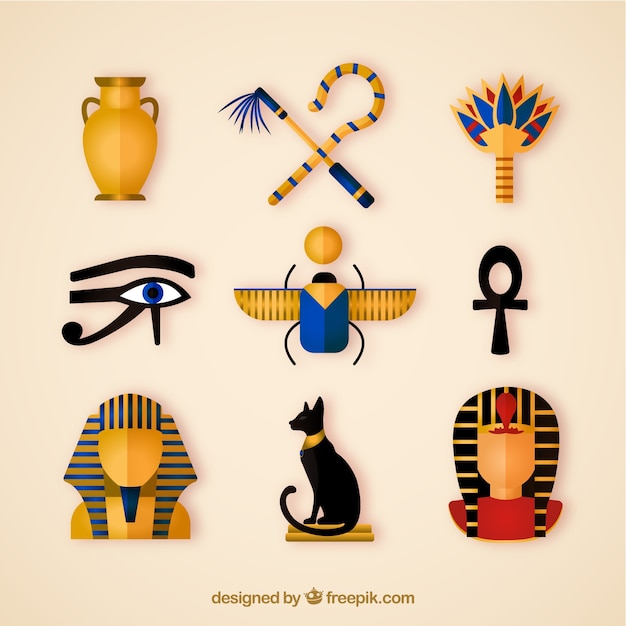 Vector colección de símbolos de egipto