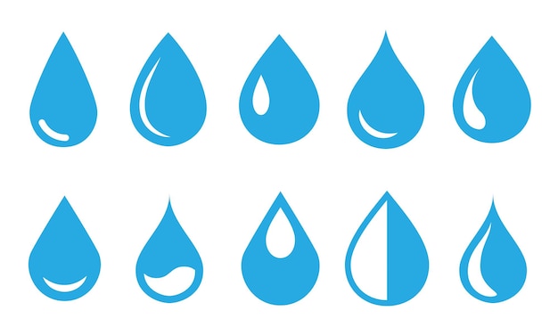 Vector colección de símbolos de gota de agua vectorial