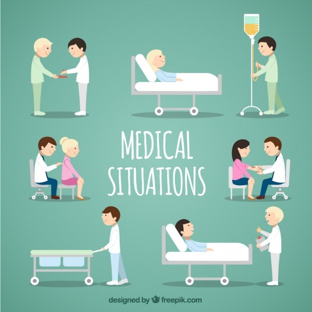 Vector colección de situaciones médicas