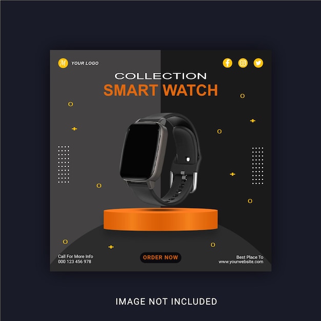 Vector colección smart watch plantilla de banner de instagram de publicación de redes sociales