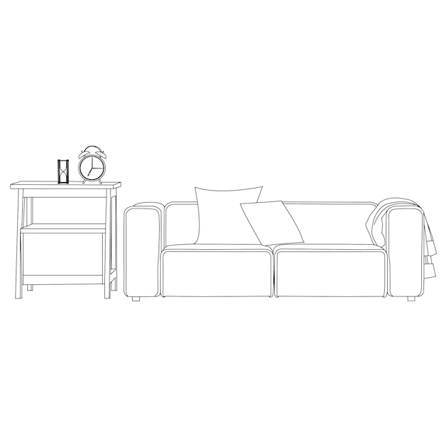 colección de sofás simples de dibujo de una línea