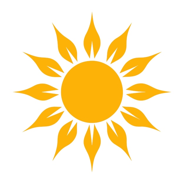 Colección de sol amarillo plano de verano en diferentes estilos