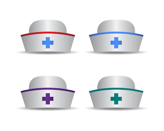 Colección de sombreros de enfermera - Ícono médico y de atención médica