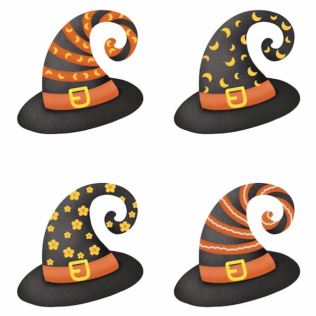 Colección de sombreros de Halloween ilustración vectorial