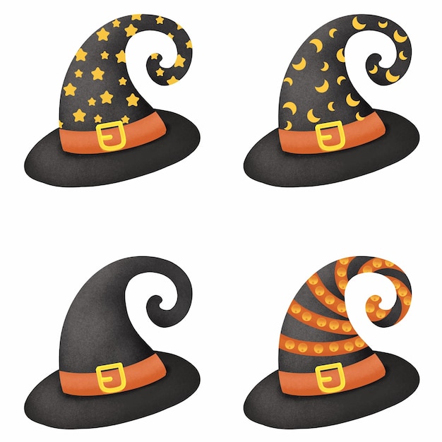 Colección de sombreros de Halloween ilustración vectorial