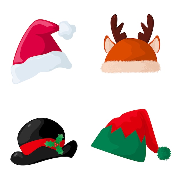 Vector colección de sombreros de navidad