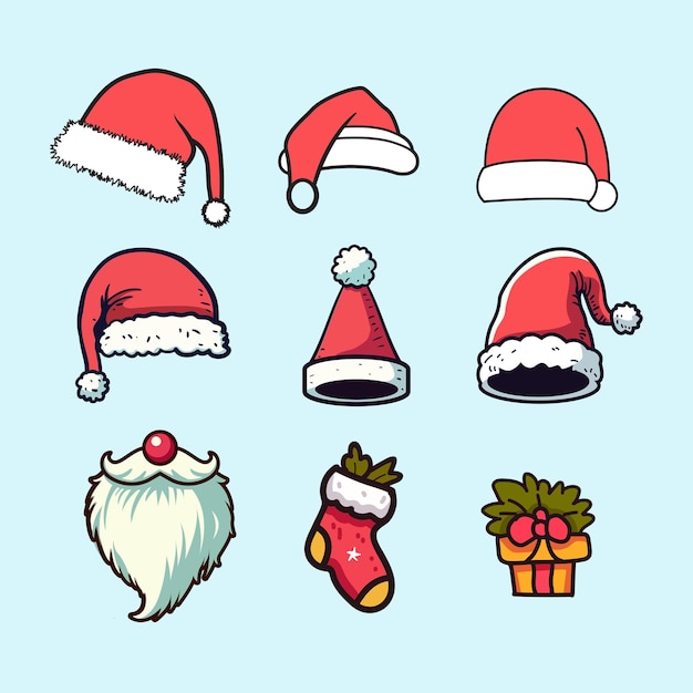 Colección de sombreros de Papá Noel