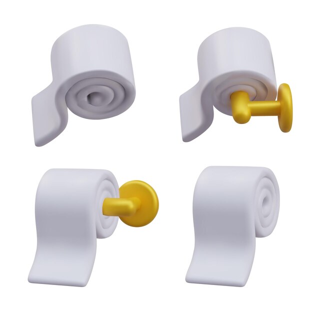 Colección de soporte de rollo de inodoro de metal dorado para el baño en diferentes posiciones