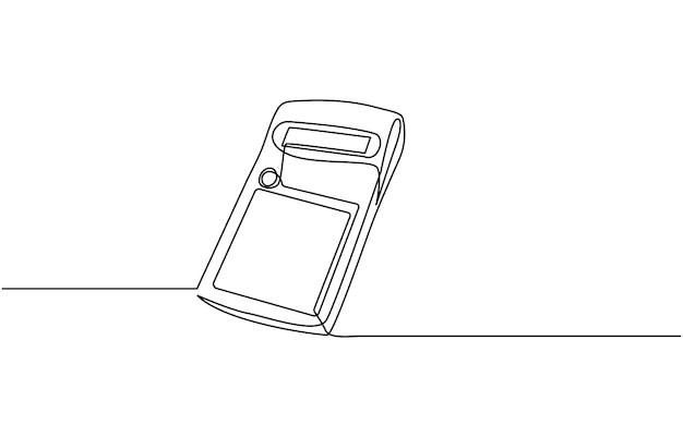 Colección de suministros escolares De vuelta a la escuela dibujo de una línea Calculadoras dibujo de línea continua