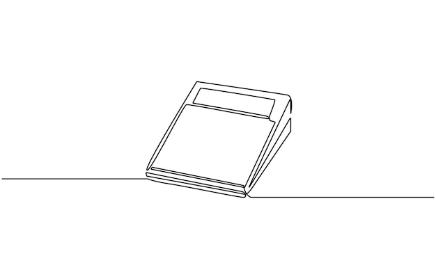 Colección de suministros escolares De vuelta a la escuela dibujo de una línea Calculadoras dibujo de línea continua
