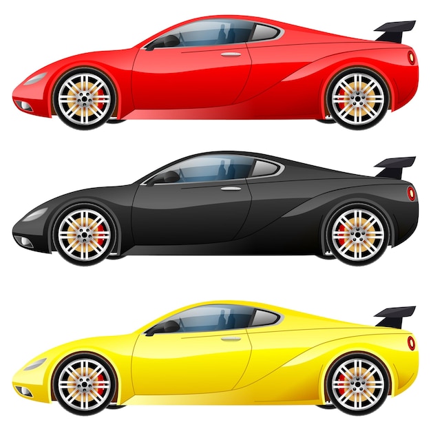 Colección de supercoches de juego Ilustración vectorial