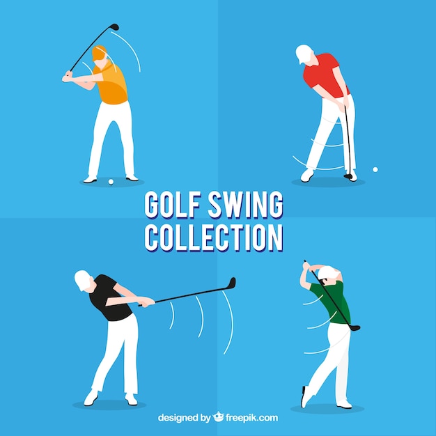 Vector colección de swings de golf