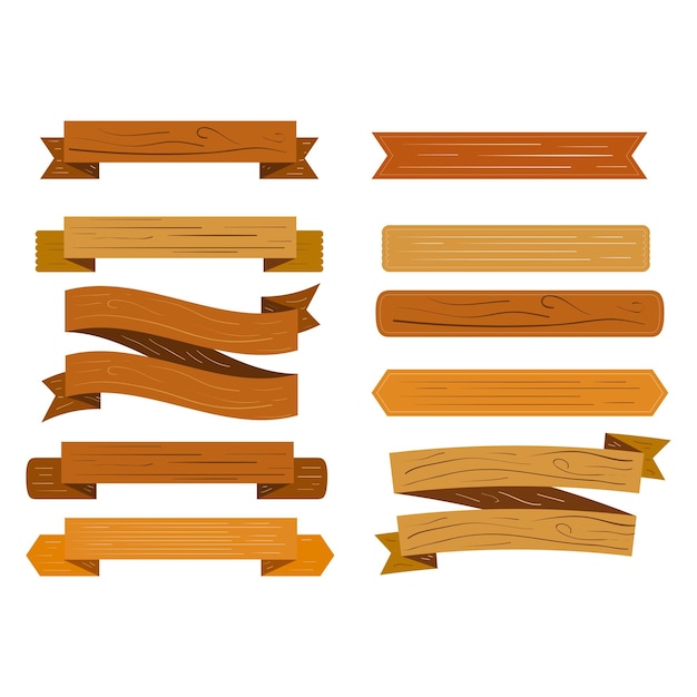 una colección de tablas de madera con una que dice madera