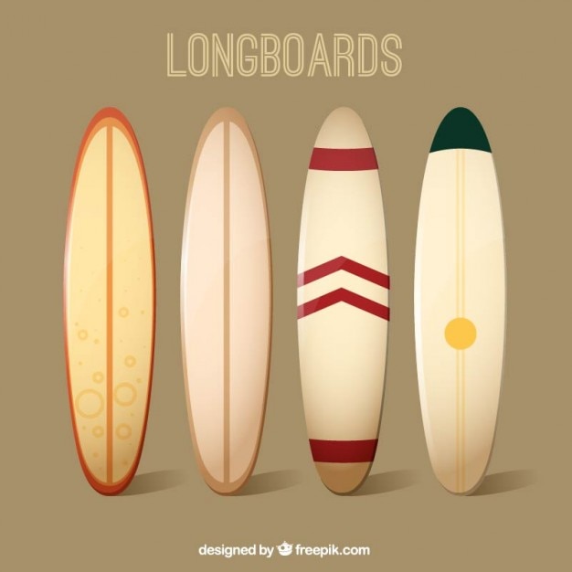 Vector colección de tablas de surf guays