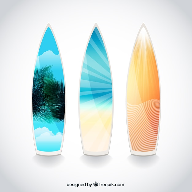 Vector colección tablas de surf