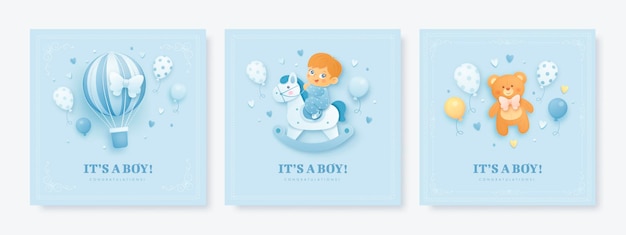 Colección de tarjetas de baby shower