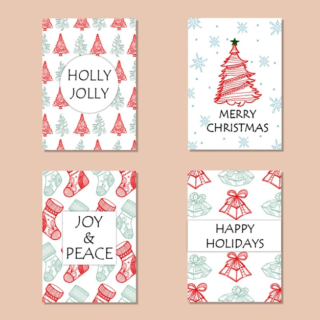 Colección de tarjetas de felicitación navideñas