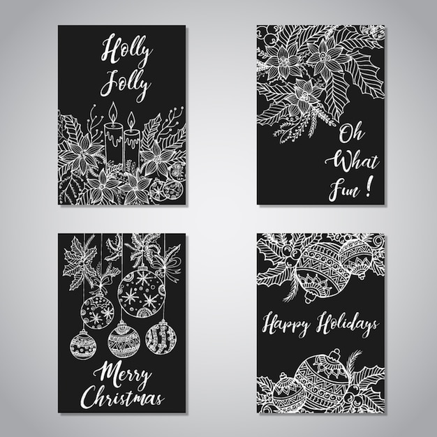 Colección de tarjetas de felicitación navideñas