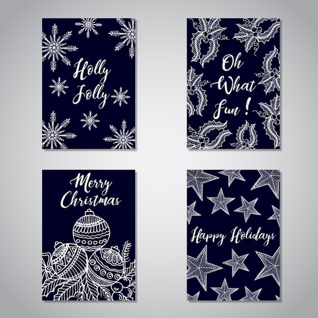 Colección de tarjetas de felicitación navideñas