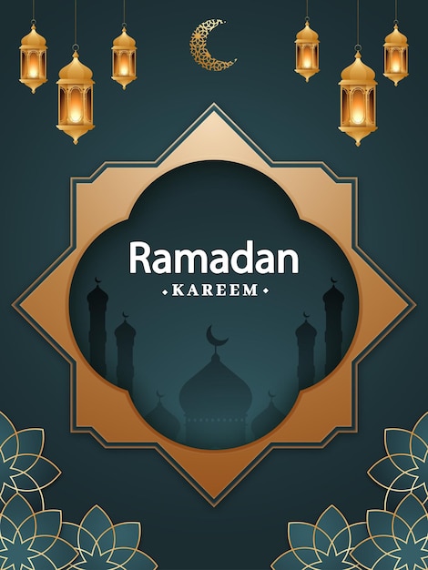 Colección de tarjetas de felicitación de vector libre para la celebración del ramadán